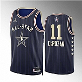 Men's 2024 All-Star #11 DeMar DeRozan Navy Stitched Basketball Jersey,baseball caps,new era cap wholesale,wholesale hats